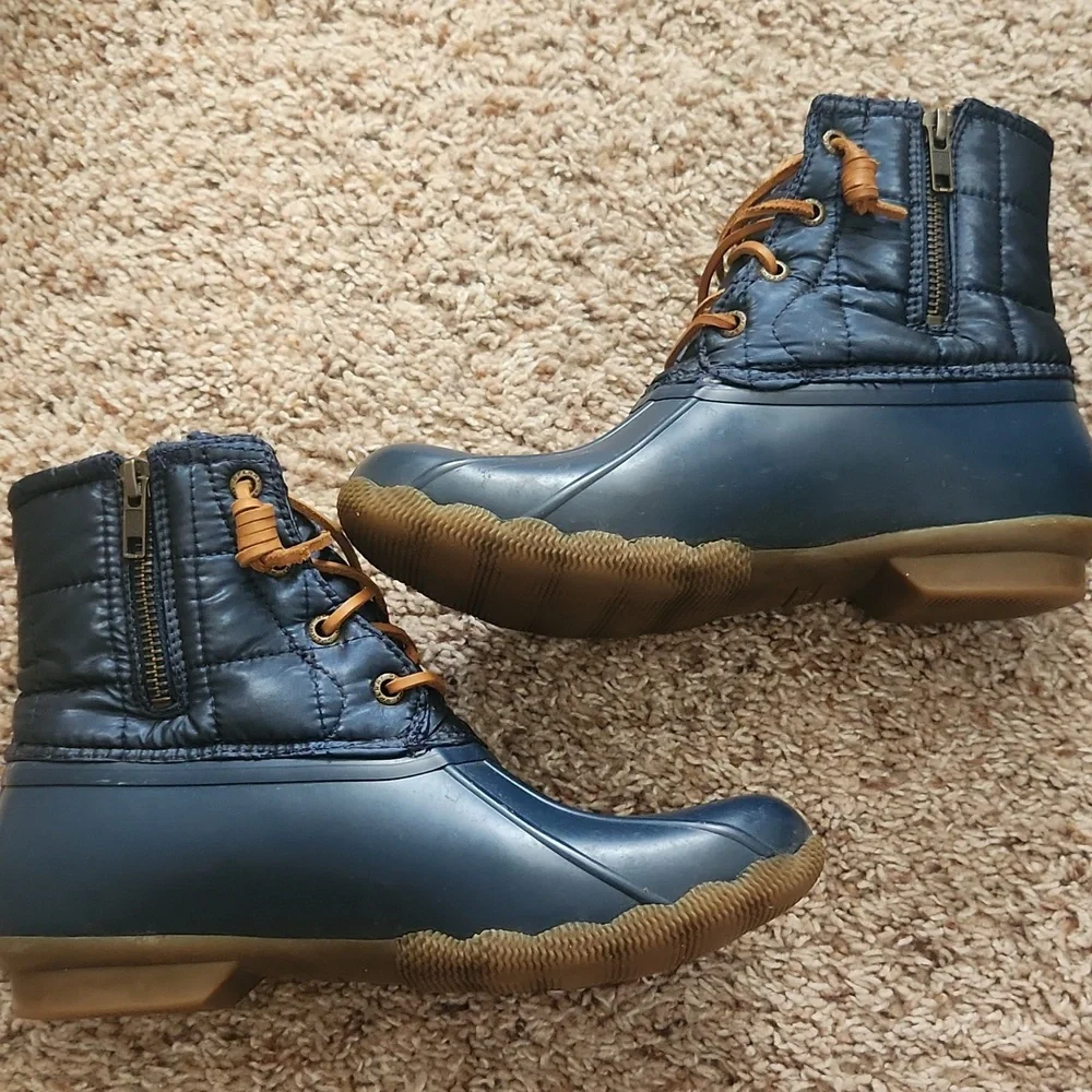 Sperry Top Sider Saltwater Quilted Navy Duck Boots